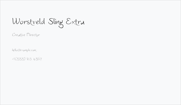 Worstveld Sling Extra Business Card