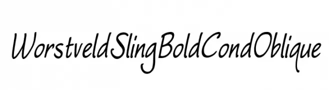 WorstveldSlingBoldCondOblique  フリーフォントのダウンロード