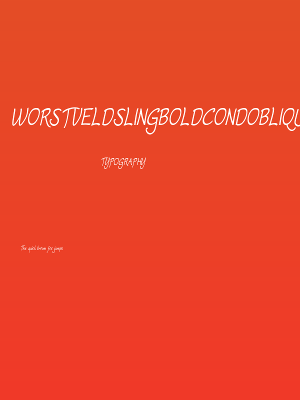 WorstveldSlingBoldCondOblique Poster