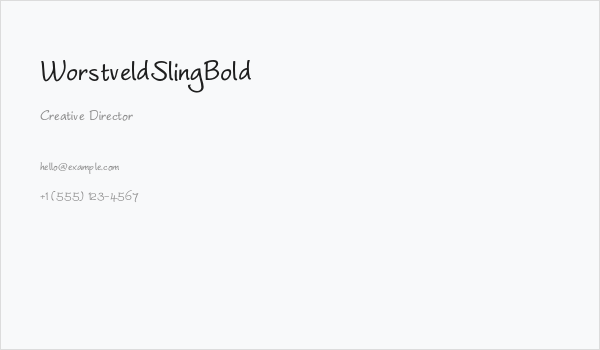 WorstveldSlingBold Business Card