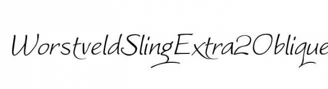 WorstveldSlingExtra2Oblique  नि: शुल्क फ़ॉन्ट्स डाउनलोड