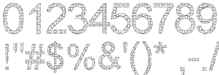 Woven Brick outline Font OTHER CHARS