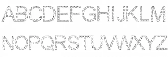 Woven Brick outline 字体 大写