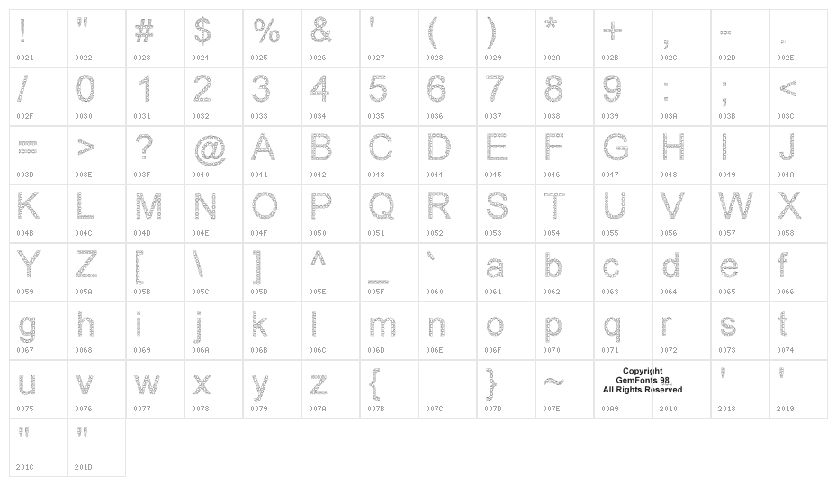 Woven Brick outline Character Map
