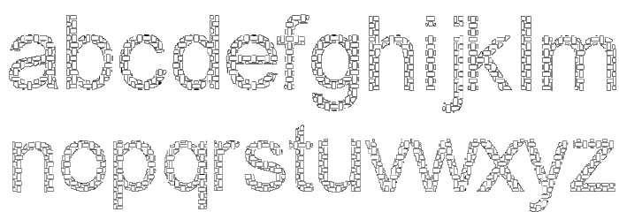 Woven Brick outline Font LOWERCASE