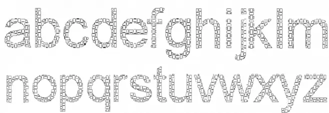 Woven Brick outline Font Litere mici
