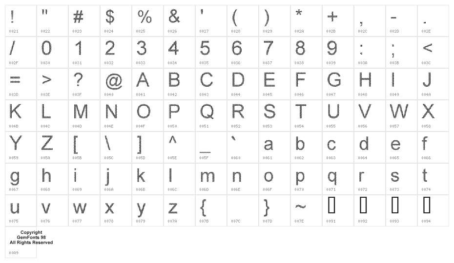 Woven Brickwork Character Map