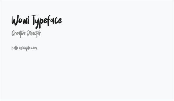 Wowi Typeface Business Card