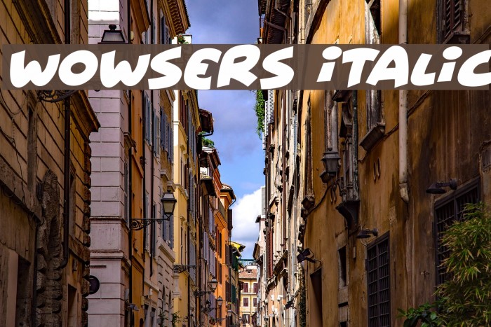 Wowsers Italic フォント examples