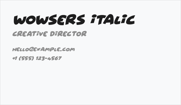 Wowsers Italic Business Card