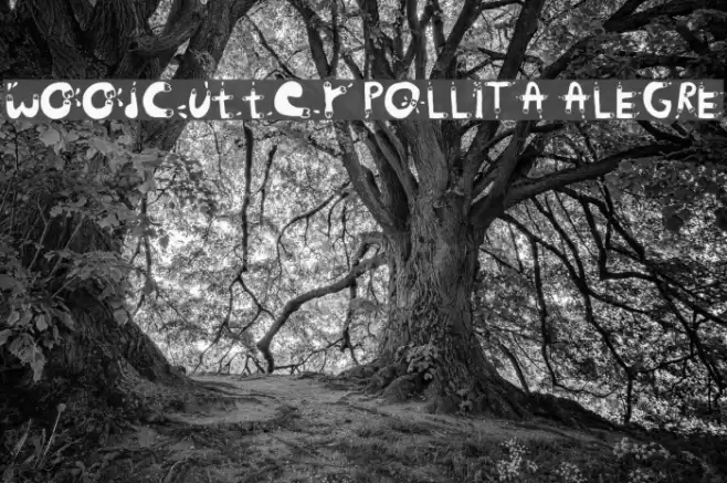 woodcutter POLLITA ALEGRE Font examples