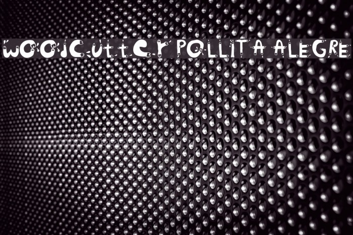 woodcutter POLLITA ALEGRE Font examples