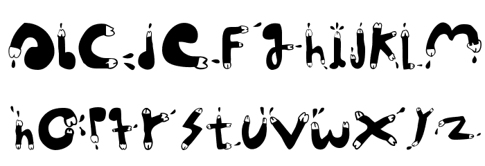 woodcutter POLLITA ALEGRE Font LOWERCASE