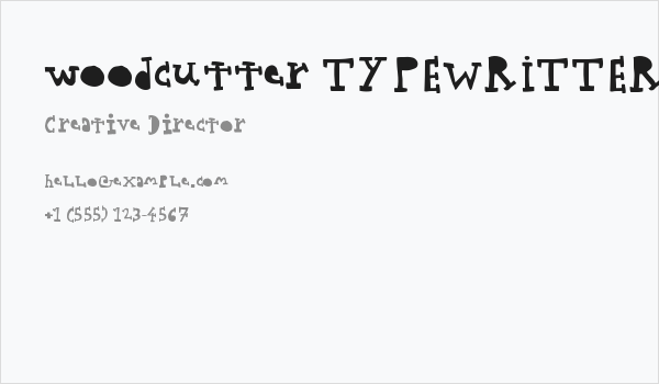 woodcutter TYPEWRITTER Business Card