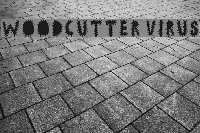 woodcutter VIRUS Font examples