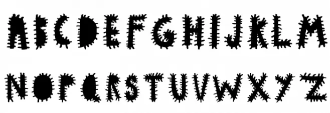 woodcutter VIRUS Schriftart Kleinbuchstaben