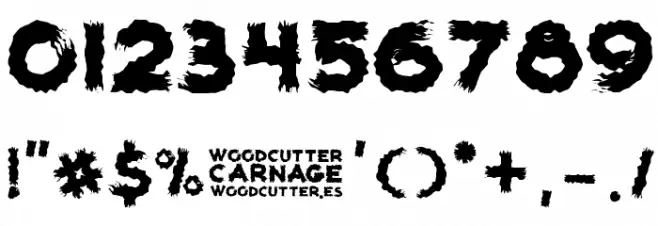 woodcutter carnage Font OTHER CHARS