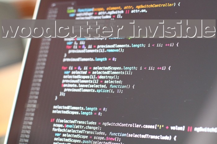 woodcutter invisible Font examples