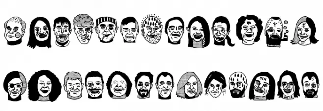 woodcutter people faces vol2 Fuentes MAYÚSCULAS