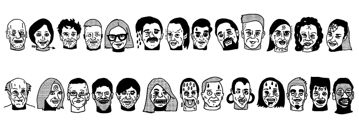 woodcutter people faces vol2 Font LOWERCASE
