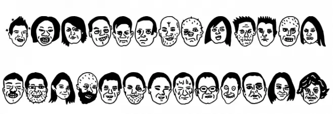 woodcutter people faces vol3 Font Litere mici