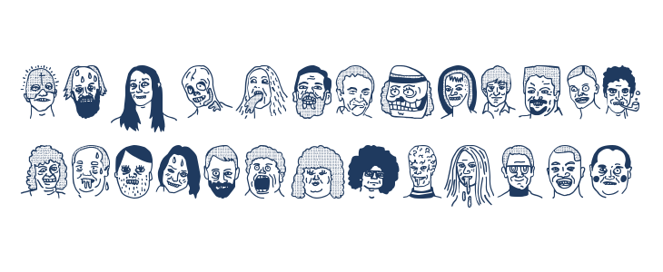 woodcutter people faces Lowercase