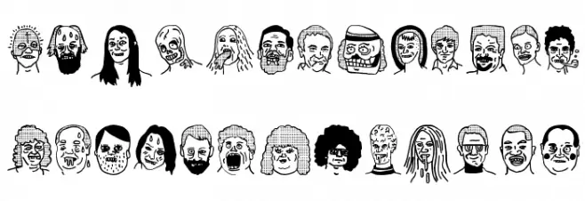 woodcutter people faces 字体 小写