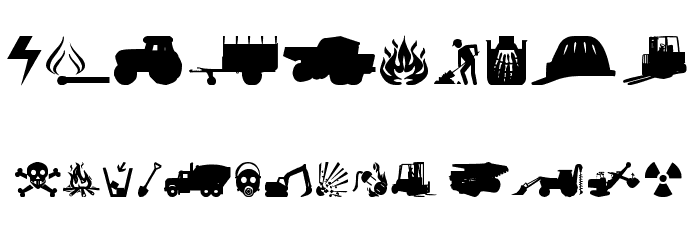 working signs tfb Font OTHER CHARS
