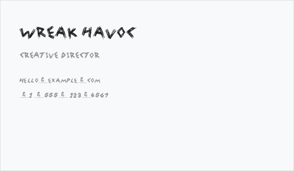 Wreak Havoc Business Card