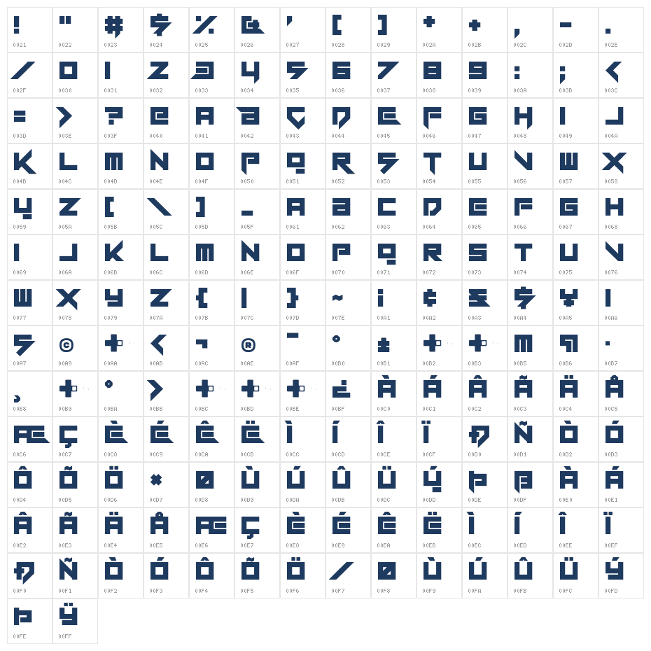 Wreckside Character Map