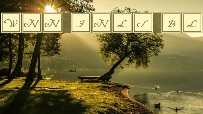 Wrenn Initials Blocked Font examples