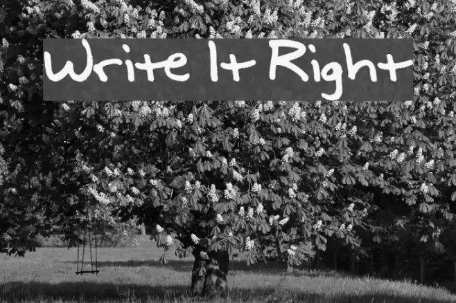 Write It Right Font examples