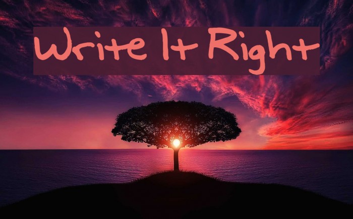 Write It Right Schriftart examples