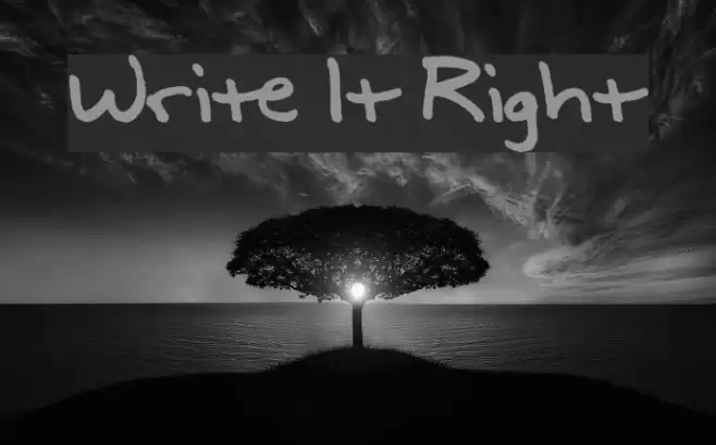 Write It Right Шрифта examples