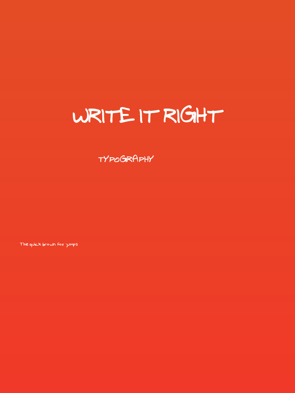 Write It Right Poster