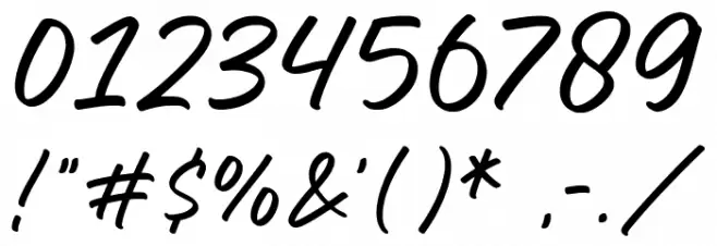 Write Marker Font OTHER CHARS