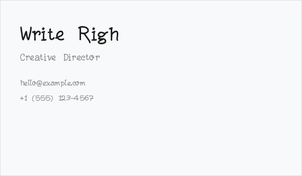 Write Righ Business Card