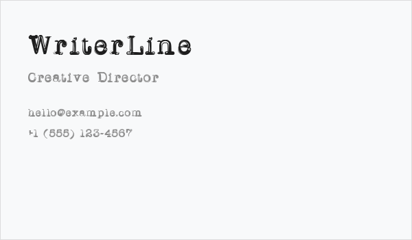 WriterLine Business Card