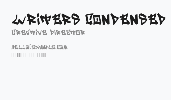 Writers condensed Business Card