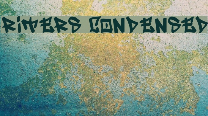Writers condensed Font examples