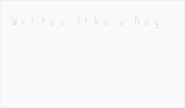 Writes Like a Boy Business Card