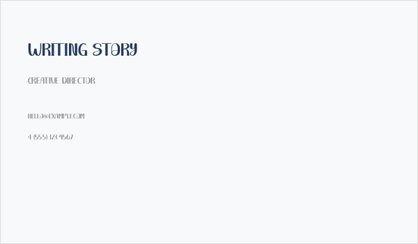 Writing Story Business Card
