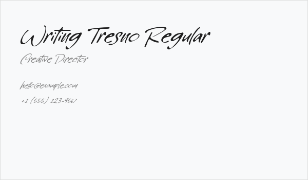 Writing Tresno Regular Business Card