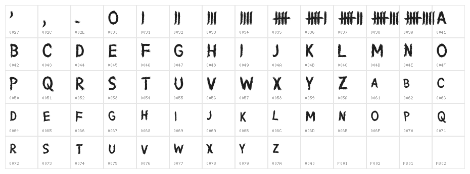 Writing Without Ink Character Map