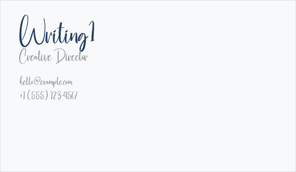 Writing1 Business Card