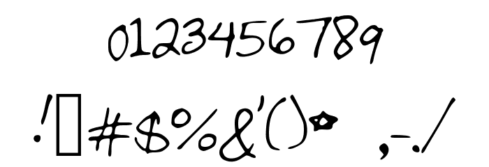 WritingintheCar Font OTHER CHARS
