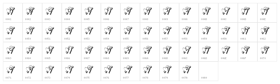 Written In My Heart Shadow Character Map