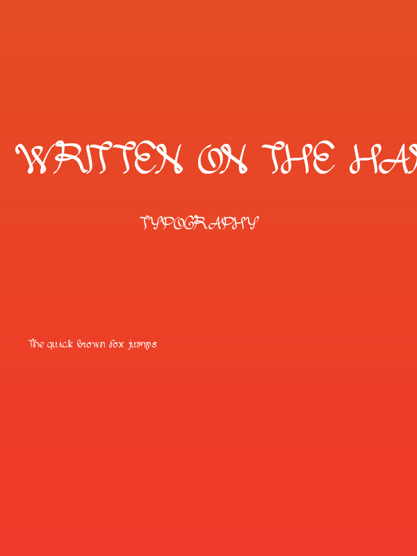 Written On The Hand Poster