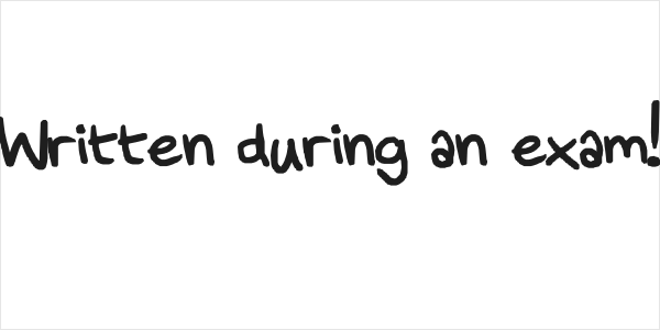 Written during an exam! Logo