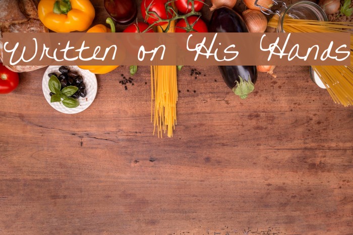 Written on His Hands Font examples